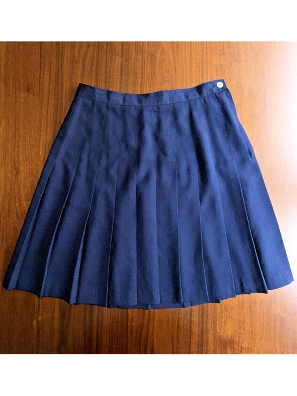 Vintage Savannah Pleated Navy Skirt - Size 12